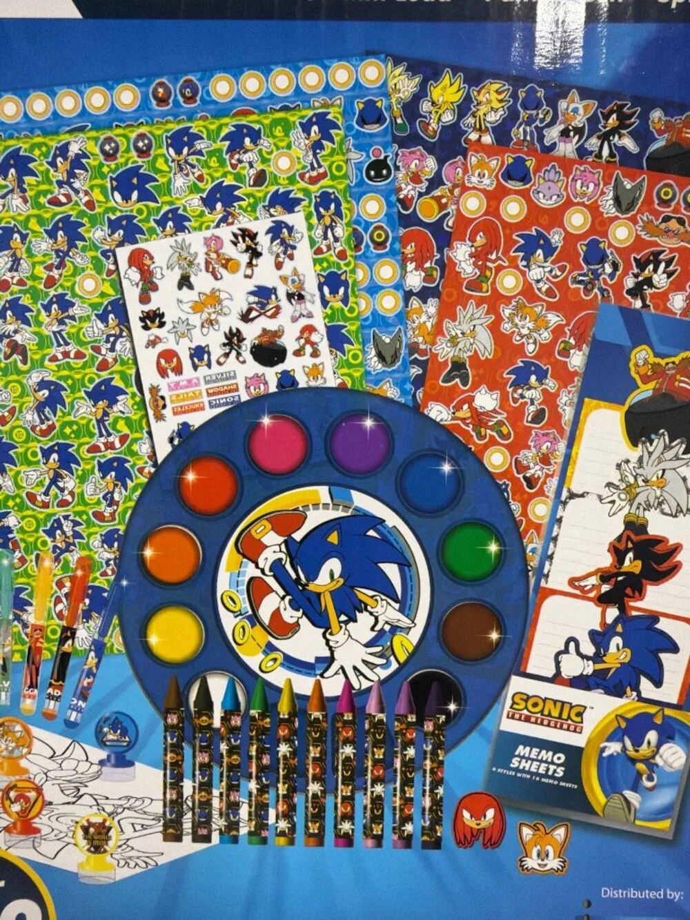 Sonic The Hedgehog Creativity Fun Art Set With Stickers Tattoos Markers Paints